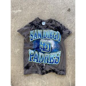 San Diego Padres Shirt Mens Small Gray Tie Dye MLB Baseball 47 Vintage Tubular